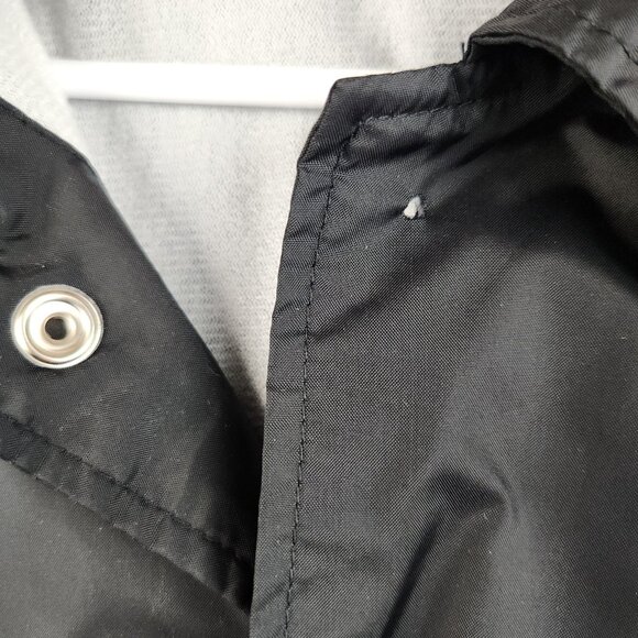 Vintage Satin Bomber Jacket Mens Medium Snap Front Black 90's Lined Car Cruizers - Picture 11 of 13